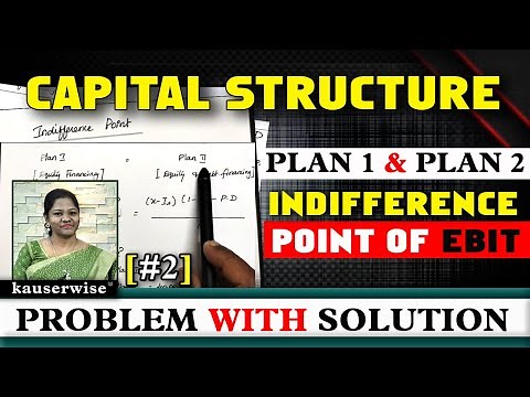 Indifference Point | Capital Structure | Calculation of EBIT - EPS | Verification | Kauserwise