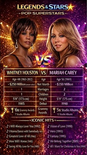 Whitney Houston vs Mariah Carey - Vocal Queens Battle🎤👑