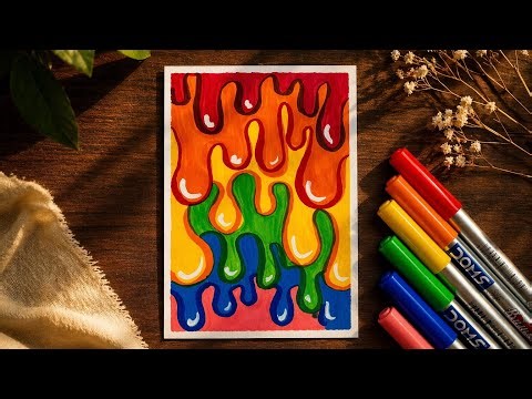 Easy Melting Doodle Art ✨ | Satisfying Color Drip Drawing for Beginners”