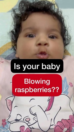Dr.Sanchi Rastogi on Instagram: "Babies start Blowing raspberries which looks likes a cluster of tiny spit bubbles usually between 4-6 months of age. Blowing raspberries is a fun and exciting milestone that precedes the stages of babbling and talking in an infant. 👉🏻 Babies blow raspberries as part of their early language development. It often precedes or come along with drooling and mouthing. 👉🏻It lets the baby exercise by tapping their tongue and lips and allows them to experiment with sou
