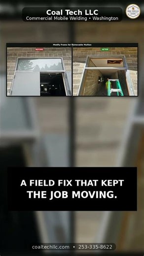 Commercial Door Frame Repair | Removable Mullion Field Fix #onsitework #onsiteservice #welder