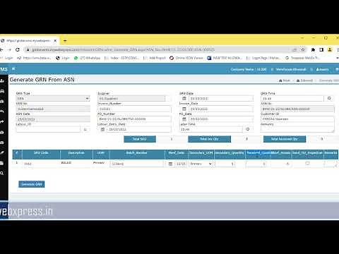 What is GRN || How to create GRN using webxpress Warehouse Management System || WebXpress