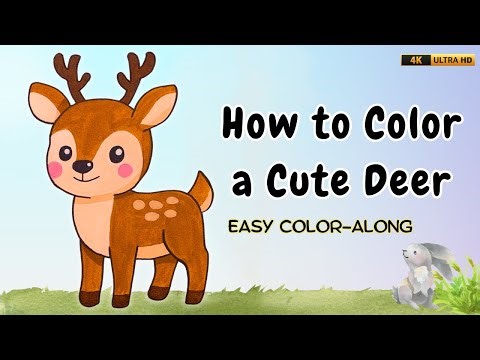 How to Color a Cute Deer | Simple Step-by-Step Art for Kids