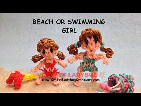 Rainbow Loom Band BEACH/SWIMMING GIRL ADVANCED Tutorials/How to Make by Crafty Ladybug