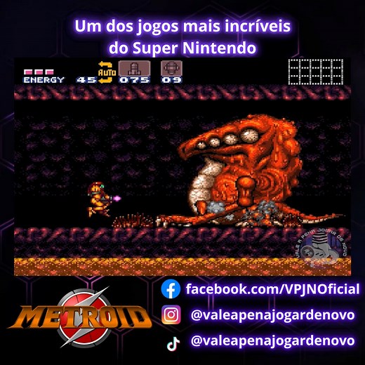 32K views · 621 reactions | Super Metroid Super Nintendo, 1994 #supermetroid #retrogaming #retrogames #gaming #samus | Vale a Pena Jogar de Novo | Facebook