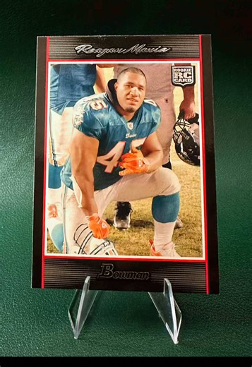 Tuioti Reagan Maui'a is an American-Samoan former professional football fullback. He was selected by the Miami Dolphins in the sixth round of the 2007 NFL draft.He played college football at the University of Hawaii. Maui'a played in the NFL from 2007-2012 along with the Dolphins, Bengals & Cardinals. #reganmauia #polynesianplayers #cardcollector #nfl #bowman
