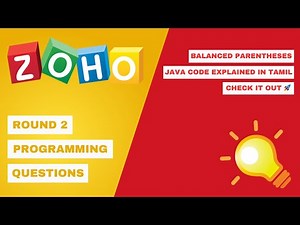 Zoho Round 2 Programming Question: Balanced Parantheses || Tamil