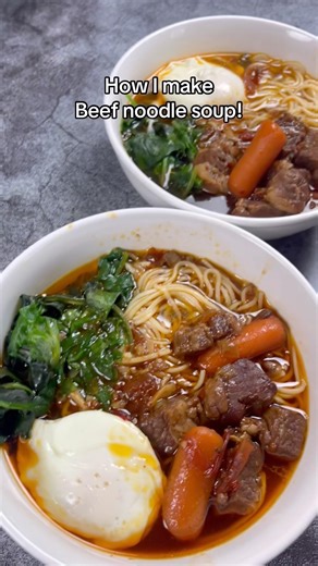 Beef noodle soup at home 🍜 cozy and easy recipe! #asianrecipes