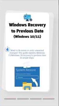 Rewind Your PC: Restore Windows to a Previous Date in Minutes!#windows11 #windows10 #datarecovery