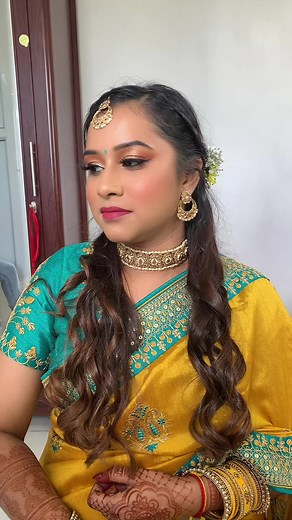 Amidst the vibrant hues of haldi, I'm here to weave my makeup artistry, creating a radiant canvas for the beautiful bride-to-be! ✨💄 Embracing the joy and excitement in the air as we mark the beginning of her journey into eternal love. 🌿💍 #BridalHaldiGlow #MUAatWork #MakeupMagic #HaldiCelebrations #BrideToBe