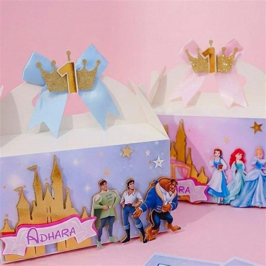 Custom Princess Party Boxes, 3D Personalized Birthday Favor Boxes for Girls, Royal Princess Treat Box With Gold Crown, Princess Theme - Etsy