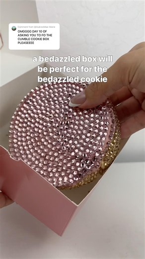 FINALLY bedazzling the CRUMBL cookie box! 🤭🩷