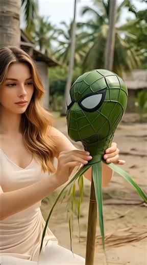 I Made a Life-Size Spider Man from Coconut Leaves 😱 Primitive Marvel Fan Art