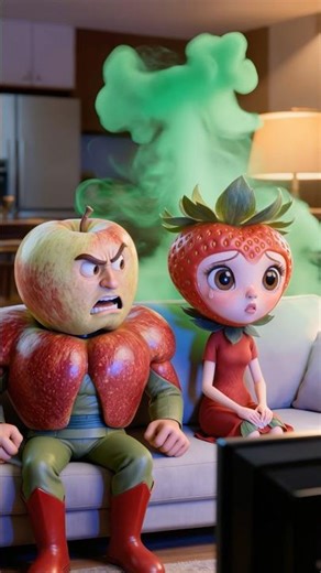 Strawberry’s Fart 😭 Apple Gets Angry but Helps in the End 🍎🍓