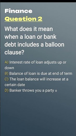 What is a Balloon Clause? #financequiz #loans