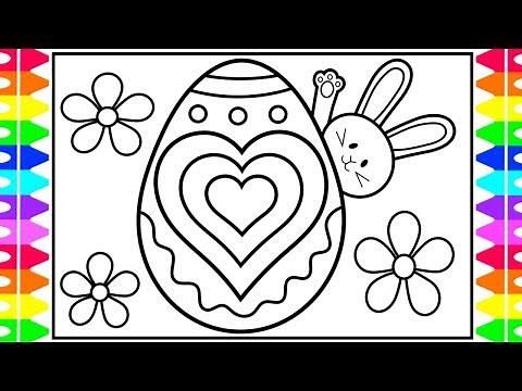 How to Draw Easter Bunny | Easter Egg Designs Hearts Coloring Page | Easter Coloring Pages for Kids
