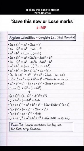 Algebraic Identities Class 9|Class 9 Maths Chapter 2 Polynomials#fun#shorts#youtubeshorts​ #trend‪