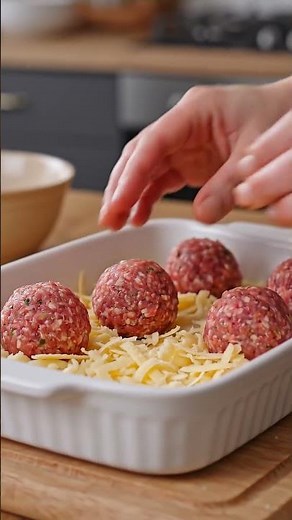 Cheesy Meatball Bake 🧀🍝🥩