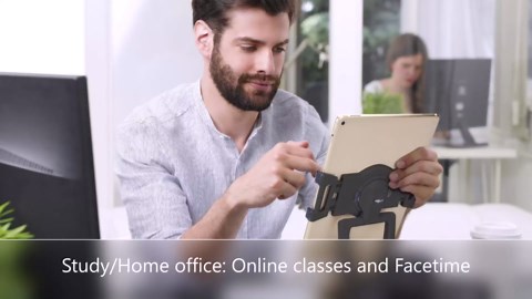 Heavy Base Tablet Stand for POS & Desk — Ultra Stable, No Wobble When Tapping, 360° Rotation with Handle, Ergonomic Eye-Level Viewing for iPad & Tablets