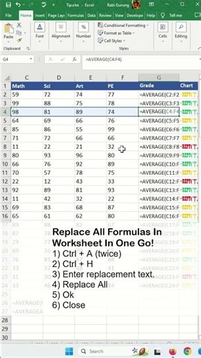 Hotkey to reveal All formulas in Excel - Excel Tips and Tricks #shorts #fyp