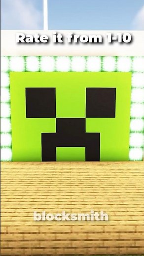 Built a Creeper Face Wall in Minecraft 💚💥 | Iconic build! #minecraft #short