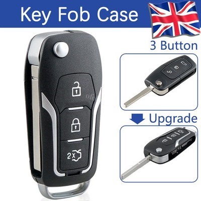 For Ford Focus Fiesta Mondeo C-Max Flip Key Fob Case Shell 3 Button Replacement  | eBay UK