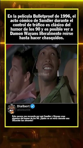 En la película Bulletproof de 1996, el acto cómico de Sandler durante el control...