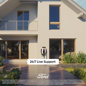 With a complimentary home charger and complimentary standard installation, home is more powerful than ever. | Ford Motor Company