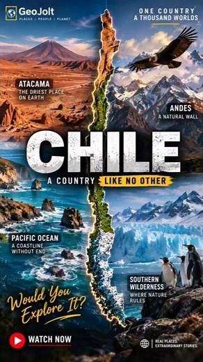 Chile: One Country, A Thousand Worlds 🌎 #GeographyFacts