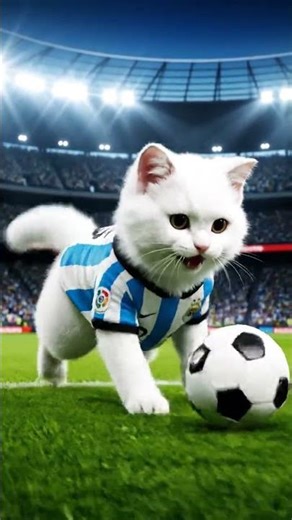 The Messi Cat: A White Kitten with Football Skills