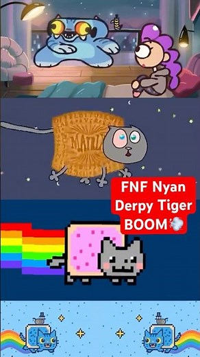 FNF Nyann Cat vs Derpy Tiger Cat Remix - FNF Mobile Mod #fnf #nyan #fnfmod