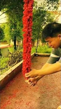 Chinese New Year Setting off firecrackers,The name is “Earth Red”. #firecracker #chinesenewyear