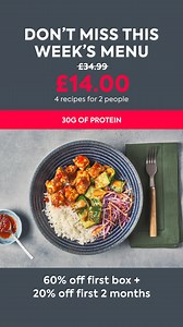 Join over a million people who've tried Gousto, starting at just £2.99 a meal. 📦🍽️ 🥘 Over 250 recipes and 25 ranges to choose from every month 🥒 Pre-measured ingredients for zero food waste 🚛 Free delivery on your first box Open the biggest menu of any UK recipe box, and discover 250 delicious ways to give it some. | Gousto