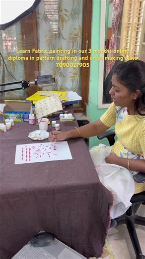Learn Fabric painting in our 3 Months online Diploma in pattern drafting and dress making. #fashion