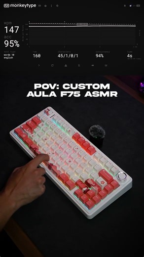 Reaper Switches, Custom PBT Keycaps - Aula F75 Modded ASMR! #asmr