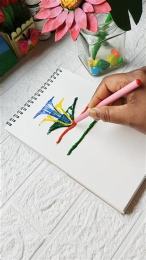 Easy and beautiful thread painting,#shorts #shortvideo #threadpainting