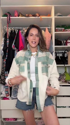 Women’s Flannel Sherpa Jacket - comes in green or blue