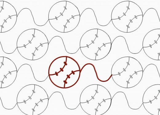 Baseball, Longarm Digital Quilting Designs Pattern E2E E466 - Etsy