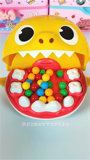 ASMR Unboxing Baby Shark Eating Candy Brushing Teeth Toy Set | Satisfying Toy Play with Pinky Toys