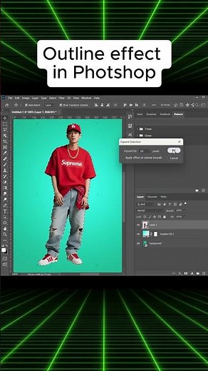 Adobe Photoshop outline effect quick tutorial #graphicdesign #photoshop