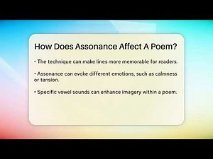 How Does Assonance Affect A Poem? - Tales And Texts