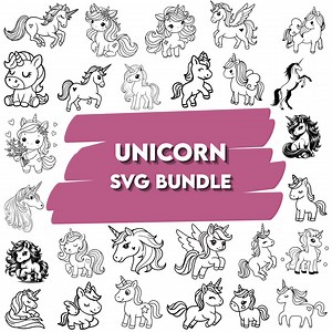 Unicorn Doodles Svg Bundle: Clipart, Vector, Digital File (instant Download) - Etsy
