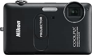 NIKON - Coolpix S1200pj Black 14.1-Megapixel Zoom Digital Camera with Built-In Projector