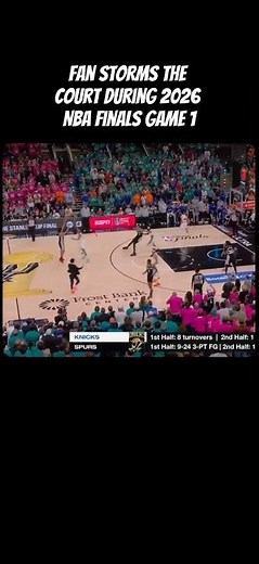 Fan Storms The Court During 2026 NBA Finals Game 1 #nbafinals #2026nbafinals #fan #fanstormscourt