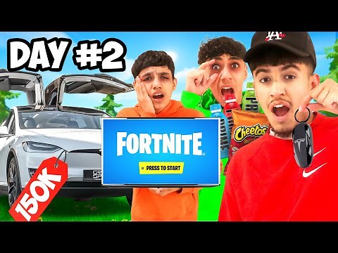 Last To Stop Playing Fortnite Wins TESLA Challenge W/ Brothers!