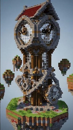 Building INSANE Steampunk Mechanical in Minecraft Floating Island Bases 2025! (EPIC Tutorial) #Short