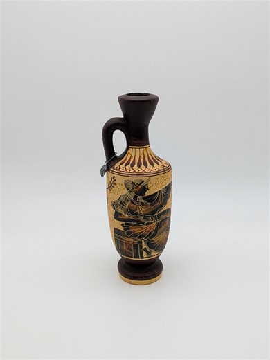 Vintage Hand Painted Greek Lekythos Reproduction, Classical 450 BCE Style, Ancient Greece Decor - Etsy
