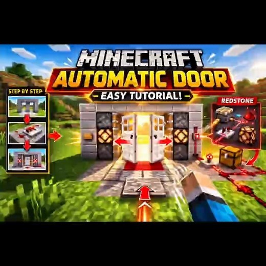 ⚙️ How to Make an Automatic Door in Minecraft (No Mods!) #minecraft #viral #shorts #memes