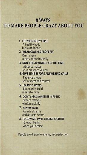 8 WAYS TO MAKE PEOPLE CRAZY ABOUT YOU 😎