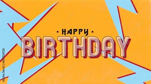 A birthday card with a lightning bolt design background and Happy Birthday written in a stylized font with a lightning bolt-shaped. Perfect for birthday party decorations or as a birthday gift